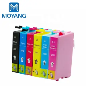 Moyang Compatibel Voor Epson T0801-6 Inkt Cartridge Stylus Photo R265/R285/R360/RX560/RX685/P50/PX650/PX700W/PX710W/PX800 Printer