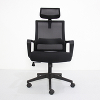 Chaise de bureau ergonomique réglable en maille noire avec base en acier pivotante, certifiée CE, de haute qualité, design moderne personnalisé