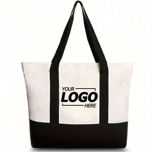 Sac de plage en toile personnalisé avec monogramme de dessin animé classique imprimé en sérigraphie pour femmes, cadeau personnalisé avec initiales pour l'été - Product Image 1