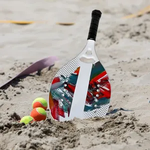 Raket tenis pantai olahraga OEM/ODM, raket padel 18k bahan serat kaca