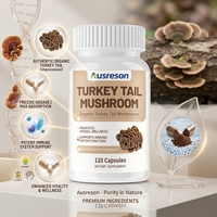 Extrait de Queue de Dinde OEM, Champignons Reishi et Crinière de Lion Séchés en Capsules, Complément Immunitaire Naturel, Capsules de Champignons Queue de Dinde