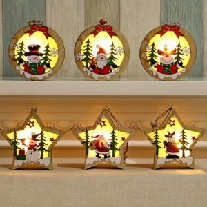 Ornements pour sapin de Noël, décorations de Noël, ornements lumineux en bois, cadeaux de Noël, et plus que des pendentifs en bois. - Product Image 2