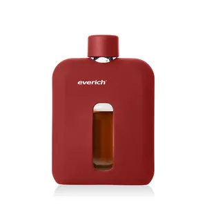 Wholesale Custom Logo 90ml Sleek Glass Hip Flask With Soft Silicone Cover, Great Accessory for Any Occasion