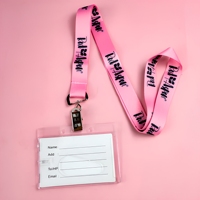 Lanière en gros personnalisée en sangle polyester multicolore, porte-badge d'identification, étui pour carte, porte-nom d'exposition, lanière de haute qualité directement de l'usine
