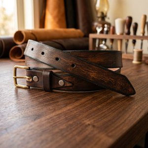BS INTERNATIONAL NA234 Ceinture pour homme en cuir de vachette tressé, longueur personnalisée, avec ardillon en acier, imperméable, écologique, solide, carrée, vintage, haute qualité - Product Image 1