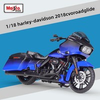 Modèle de moto américaine de tourisme MAISTO à l'échelle 1:18, style CVO, en métal noir et bleu, avec support, objet de collection, fabriqué en Chine, pour tous les âges