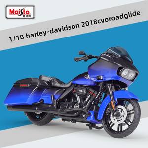 Modèle de moto américaine de tourisme 2018 à l'échelle 1:18, style CVO noir et bleu, avec support d'exposition, objet de collection - Product Image 5
