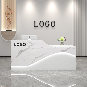 Mostrador de Recepción Minimalista Moderno y Duradero de Madera Ecológica con Color Personalizado para Hotel, Hospital, Salón de Belleza, Supermercado - Product Image 4