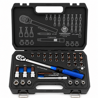 32Pcs Set Kunci Soket Torsi 1/4 Inch dengan Gagang Ratchet, Hex, Torx, Phillips, Extension Bar, Peralatan Perbaikan Otomotif