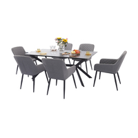 MIA 6 sièges maison tissu ensemble de mobilier d'extérieur ensemble de table à manger