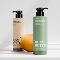 Bouteille en plastique givré HDPE personnalisée au toucher doux 300ml 450ml 500ml 750ml pour shampoing et après-shampoing avec pompe noire