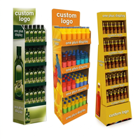 Support d'affichage en carton personnalisé pour magasin de détail, présentoir de sol en carton pour boissons, vin, whisky, bière, support d'affichage en carton pour boissons