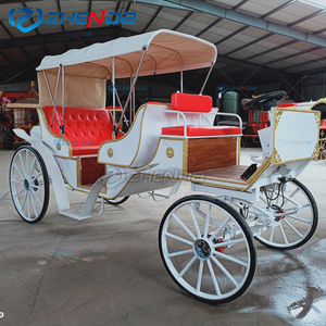 Charrette de tourisme électrique personnalisable, chariot à chevaux blanc, calèche artisanale pour le tourisme - Product Image 3