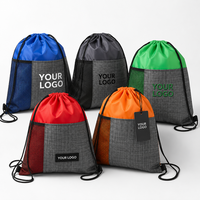 Mochila con Cordón y Logotipo Personalizado, Bolsas de Gimnasio y Lavandería de Poliéster 210D, Bolsas Resistentes al Agua con Logotipo Impreso