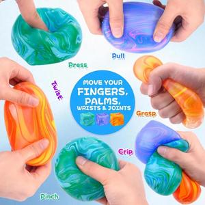 Needoh Style Marble Pattern <b>Mini</b> Cube Squishy PU Slow Rising Stress Fidget Toys for Youth Anxiety Relief Sensory - Product Image 2