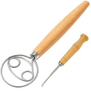 Batidor de Huevos con Logotipo Personalizado, de Acero Inoxidable con Mango de Madera, Batidor Manual para Repostería, Mezclador para Masa de Pan y Pasteles, Utensilios de Repostería - Product Image 1