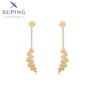 98324 <span class=keywords><strong>XUPING</strong></span> joyería fabricantes de joyería moda 14K chapado en oro joyería pendientes Acero inoxidable mujer joyería - Product Image 1