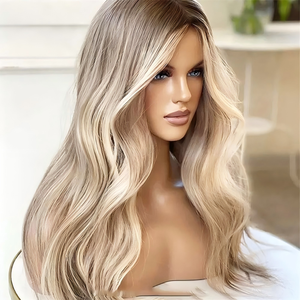 Pelucas Largas de <span class=keywords><strong>Cabello</strong></span> Remy Indio con Frente de Encaje, 32 Pulgadas, 180% de Densidad, <span class=keywords><strong>Rubio</strong></span> Ceniza Claro, <span class=keywords><strong>para</strong></span> Encaje Transparente, Grado 12A, TKA Mavis - Product Image 1