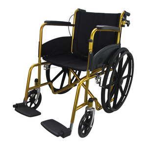 Fauteuil roulant manuel léger pliable en acier carbone pour personnes âgées et jeunes ayant subi des fractures - Product Image 1