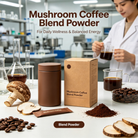 Poudre de café complexe aux champignons pour adultes, mélange de crinière de lion et de cordyceps, naturel, sans conservateurs