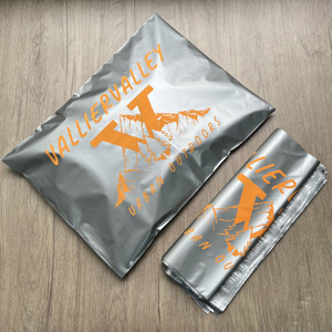 Silver Gray Custom Print Poly Mailers <b>Waterproof</b> Self Seal Outdoor Clothing Shipping Bags For Sportswear Boutique Packing - Product Image 4