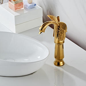 Robinet de lavabo créatif monotrou en laiton, design cygne antique européen, avec valve en céramique, pour usage hôtelier, eau chaude/froide - Product Image 5