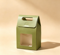 Boîte cadeau portable en papier recyclable avec fermeture magnétique, poignée et fenêtre transparente pour cadeaux, bonbons, friandises de boulangerie, et faveurs de fête