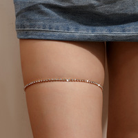 Chaîne de cuisse en diamant d'été pour femmes de taille personnalisée chaîne de jambe avec string en strass monocouche bijoux corporels chaînes corporelles de fête