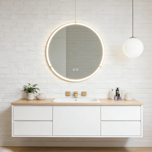 Specchio da Bagno LED Dimmerabile a Tre Colori con Illuminazione Frontale, Specchio Intelligente con Schermo Touch, Cornice in Acrilico, Specchio LED per Bagno - Product Image 6