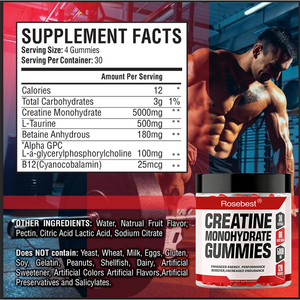 Vente en gros de suppléments de gommes à mâcher à base de créatine monohydratée, 100 % biologiques, à marque privée, pour booster l'énergie avant l'entraînement et développer les muscles et la masse musculaire - Product Image 6