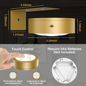 3-gói không dây hình ảnh Ánh sáng Pin hoạt động vàng Tường đèn từ hẹn giờ hiển thị Dimmable nghệ thuật ánh sáng khung tường - Product Image 4