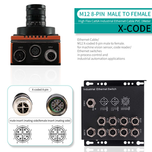 10Gbps M12 X-Code 8-Pin Kabel Doppelt Abgeschirmtes Cat6A Ethernet Wasserdichtes IP67 Hochflexibles PVC oder PUR Kabelbaum für Industrie - Product Image 3