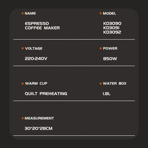 Máquina de café expreso DSP, cafetera semiautomática de acero inoxidable de 15 bares con espumador de leche, enchufe estándar europeo - Product Image 3