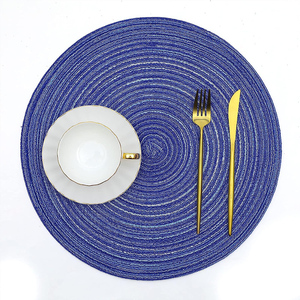 Round Brown Cotton Placemat for <strong>Wedding</strong> Luxury Square Woven Disposable Placemats Knitted Paper Waterproof Plaid Style - Product Image 2