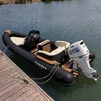 Bateau semi-rigide de luxe en Hypalon PVC de 5,8 m avec coque en GRP, console centrale, bateau pneumatique rigide, tender de yacht, léger pour le sport et la plongée