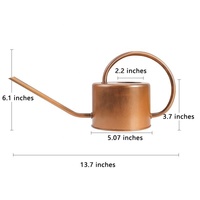Arrosoir de jardin en cuivre de 1L à long bec, en métal galvanisé, avec bec col de cygne pour un versement facile, idéal pour la plantation intérieure