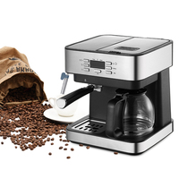 15 Bar de acero inoxidable italiano Espresso Latte Maker de grado comercial máquina para hacer café tanque de agua negro eléctrico enchufe de EE. UU.