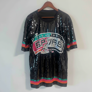Luxury Sequined Bling San Antonio <strong>Sequin</strong> Blouses for Ladies Sports Day SPU-RSS Fans Fashion Short Sleeves <strong>Sequin</strong> <strong>Tops</strong> Blouse - Product Image 1