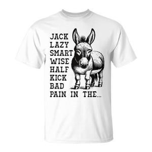 Camiseta Donkey Smart Ass Wise Ass Kick Ass para adultos, unisex, blanca, con cuello redondo, manga corta, estampada en serigrafía - Product Image 1