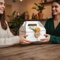 Boîtes d'emballage en carton pour pâtisserie, desserts et gâteaux, personnalisées avec logo, qualité alimentaire, luxe, pour biscuits, avec poignée, vente en gros
