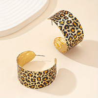 Boucles d'oreilles tendance imprimé léopard exagéré style européen et américain, bijoux d'oreille haut de gamme pour femmes, vente en gros, directement de l'usine