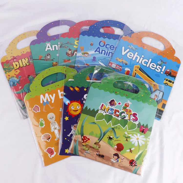 Bambini Educational Custom Story English Early Learning Activity Rewards Kids Happy Planner libro adesivo riutilizzabile