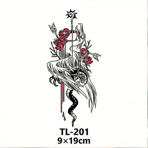 <span class=keywords><strong>Tatouage</strong></span> floral pour bras pour femmes, 90x190mm, autocollants durables et imperméables pour vos soirées et festivals audacieux et durables. - Product Image 2