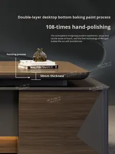 Modern Luxury Office Furniture Executive Desk Luxury L-shaped Executive Desk China Manufacturer Boss Table - Product Image 3