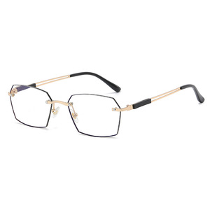 Gafas de Lectura sin Montura Dy8116, Lentes Azules con Protección Contra la Luz Azul, Forma Ovalada, Unisex, Estilo Ejecutivo - Product Image 3