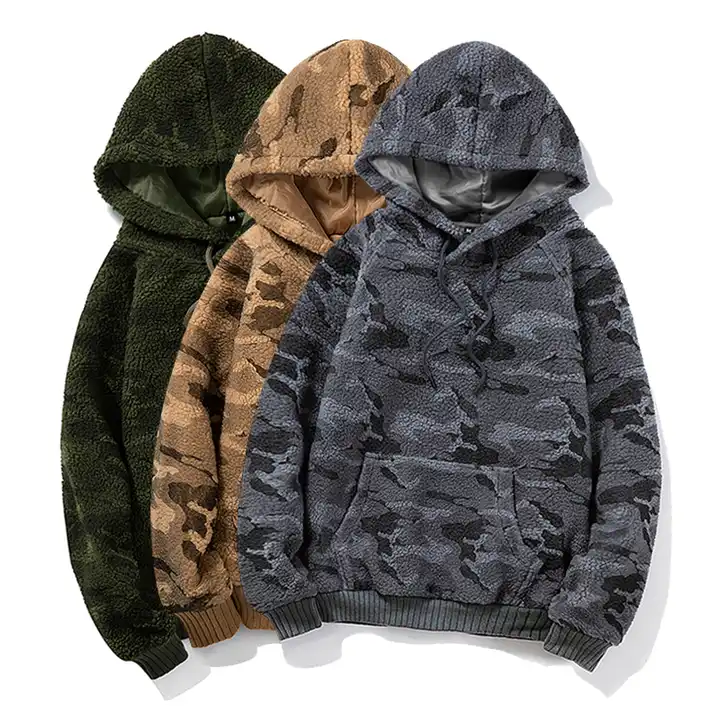 Men's Loose Fit Camo Hooded Shirts