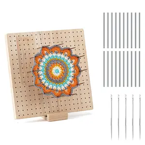 Rubber wood DIY crochet board wooden wool crochet hole board cross-border solid wood crochet board