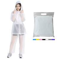 Unisex PEVA Wasserdichter Kordel zug Regen anzug mit Kapuze Herren Damen Jacken hose Set zum Angeln Wandern Camping Wieder verwendbar für Touren
