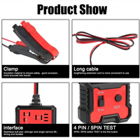 Probador de Relés Automotrices de 12V, Analizador de Circuitos de 4/5 Pines, Probador de Batería y Lector de Códigos, Herramienta de Diagnóstico Inalámbrica para Automóviles con Pantalla LED