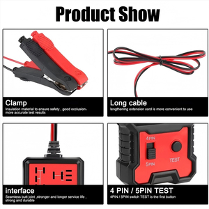 Probador de Relés Automotrices de 12V, Analizador de <span class=keywords><strong>Circuitos</strong></span> de 4/5 Pines, Probador de Batería y Lector de Códigos, Herramienta de Diagnóstico Inalámbrica para Automóviles con Pantalla LED - Product Image 5